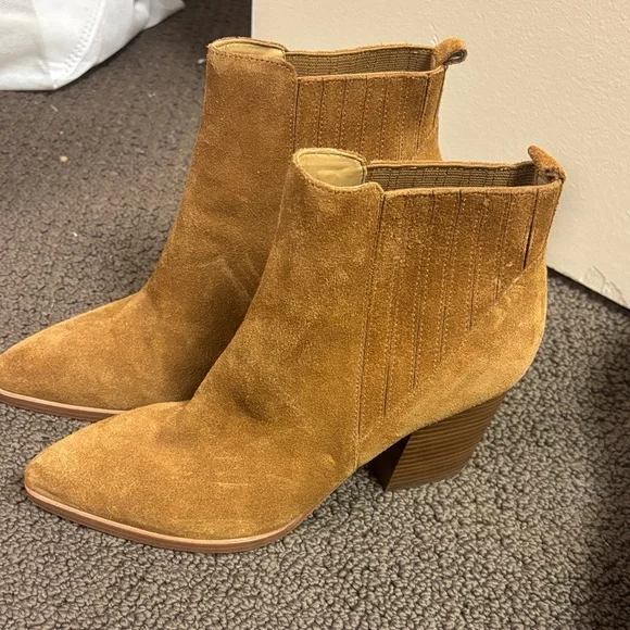 Marc Fisher Camel Suede Ankle Booties - Picture 4 of 4